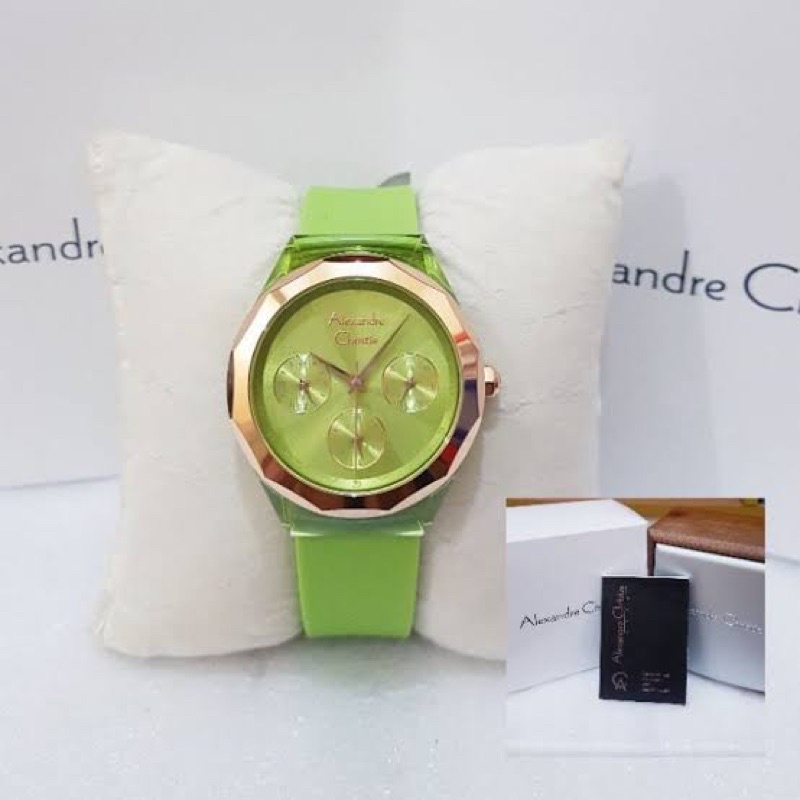 Jam Tangan Wanita Alexander Christie AC2808 Hijau Muda  Original Garansi Resmi 1 Tahun