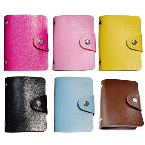 INFY - Dompet Kulit Klip Kartu Polos / Name ID Card Holder 24 Slot Tempat Kartu Souvenir Wanita D016