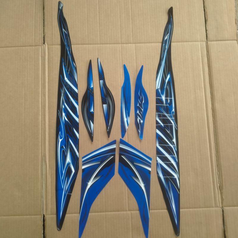 STIKER STICKER STRIPING LIS YAMAHA MIO SOUL KARBU BIRU