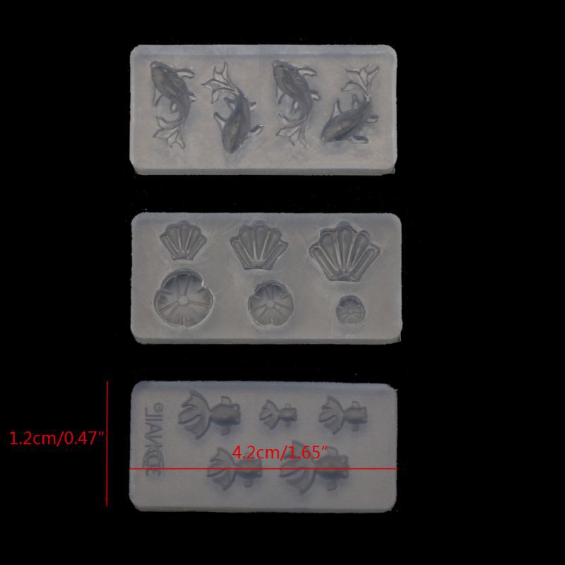 Moonlight&quot; 3Pc Mini Size Goldfish Lotus Leaf Earrrings Water Dag DIY Resin Jewelry Mold Kit