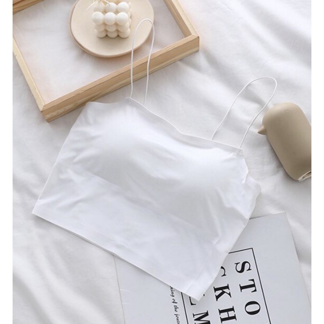Tanktop korea seamless spaghetti strap tank top dalaman wanita pakaian perempuan bralette bra bh-1