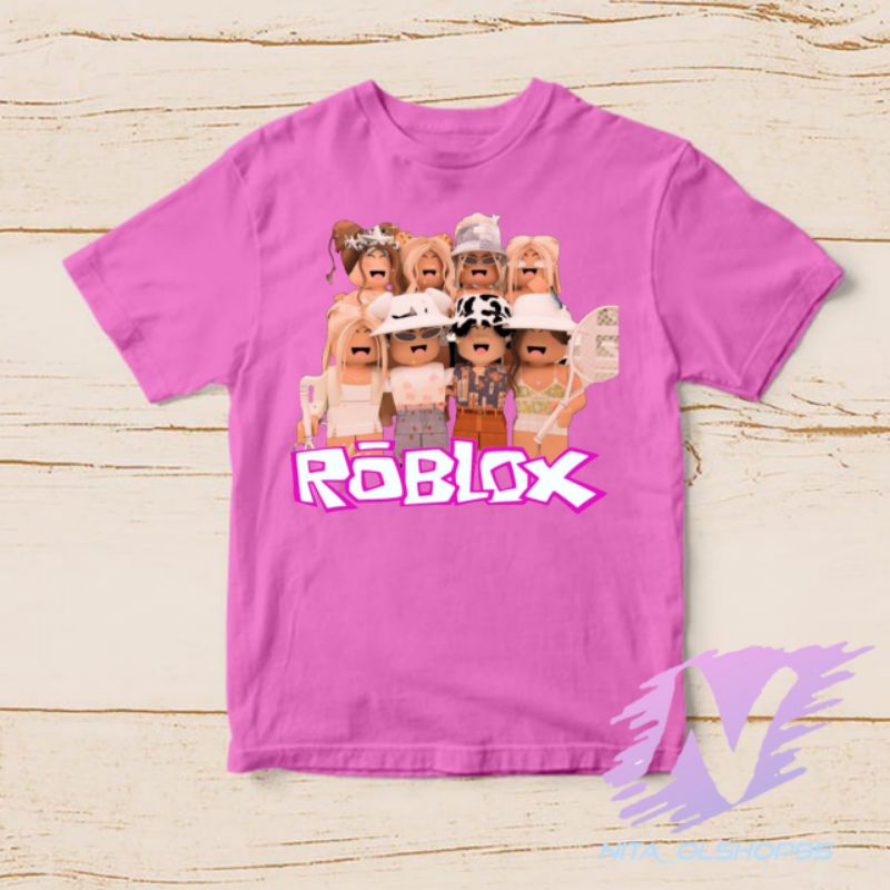 kaos anak roblox minecraf game roblox chibi bahan premium