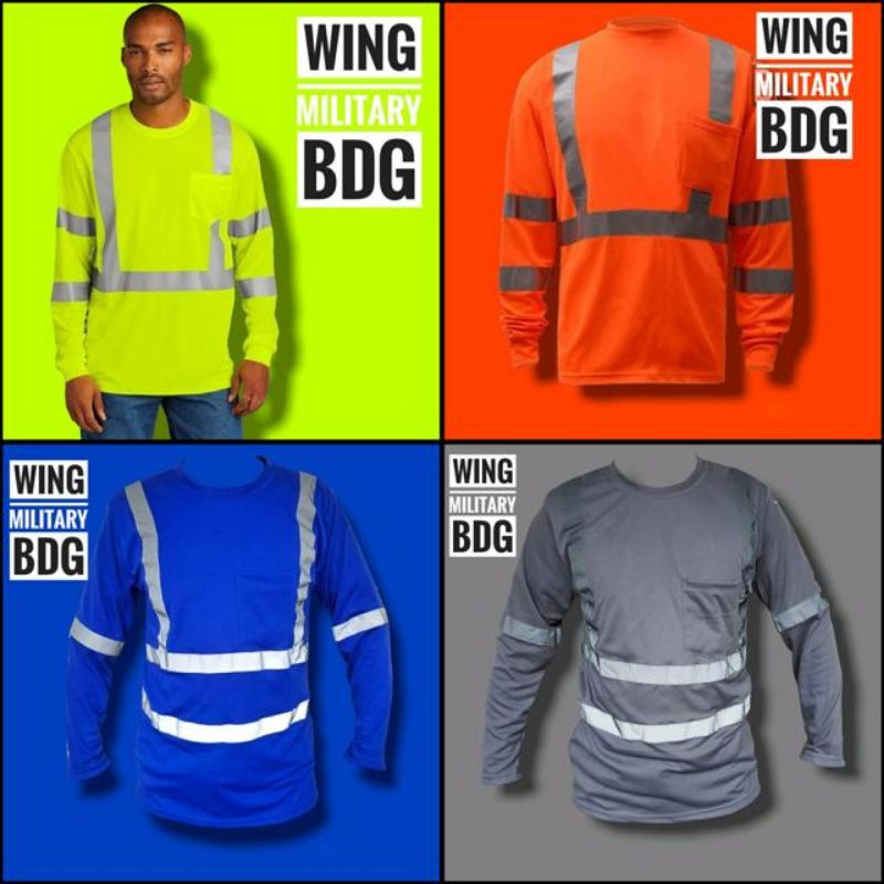 KAOS SAFETY POLOS -KAOS PROYEK SKOTLET LENGAN PANJANG