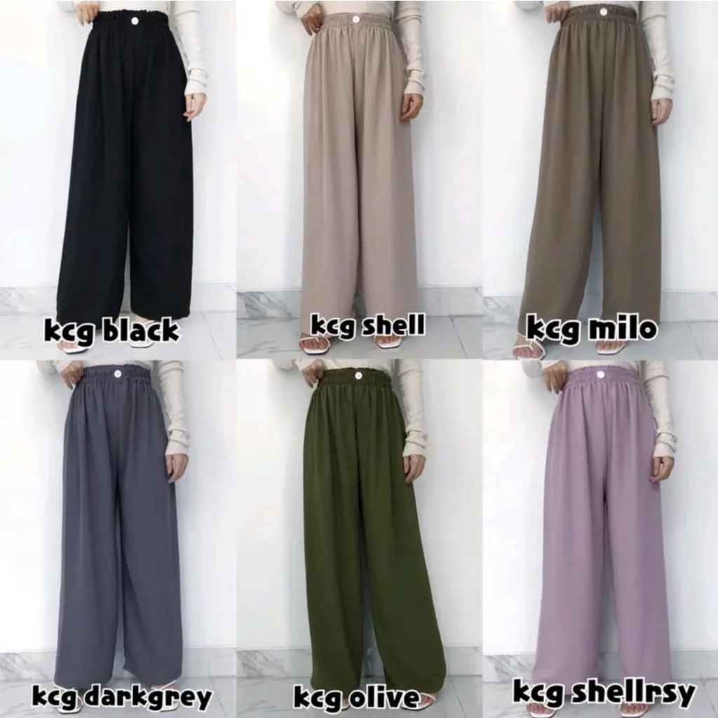 Button CREPE Pants / DOBBY PANTS CELANA KULOT