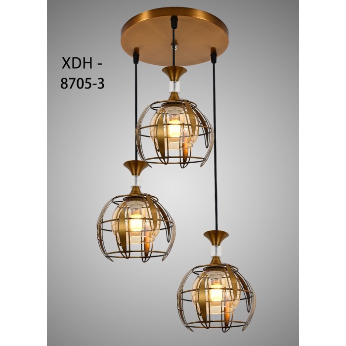 LAMPU GANTUNG HIAS MINIMALIS 3 LAMPU MEJA MAKAN ELEGAN