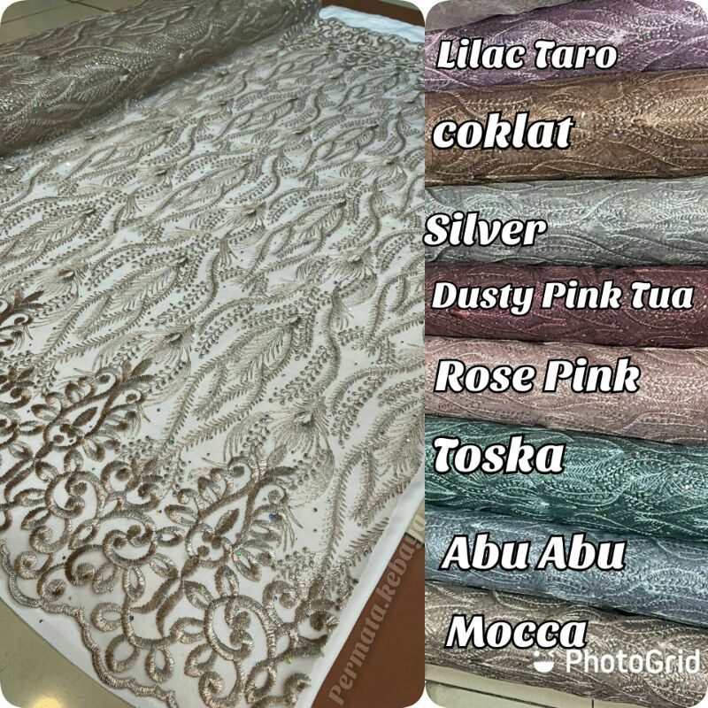 Bakal Kain Brokat Brukat tile payet Blik blik,Bakal brokat tile payet new,bakal tile payet candy cru