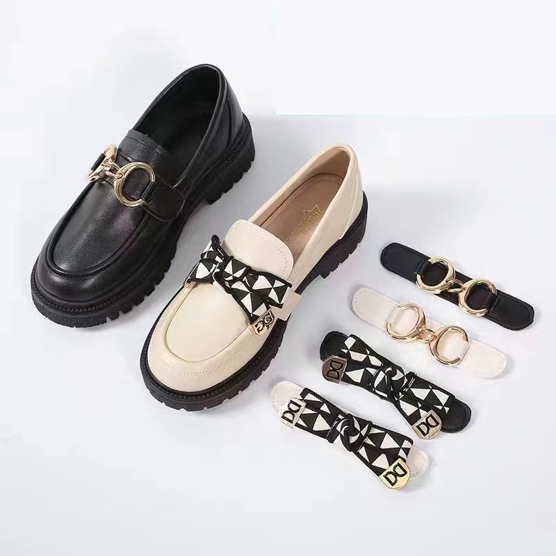 {FREE BOX} Sepatu Loafers Chain Korea Fashion Wanita Import - 2203