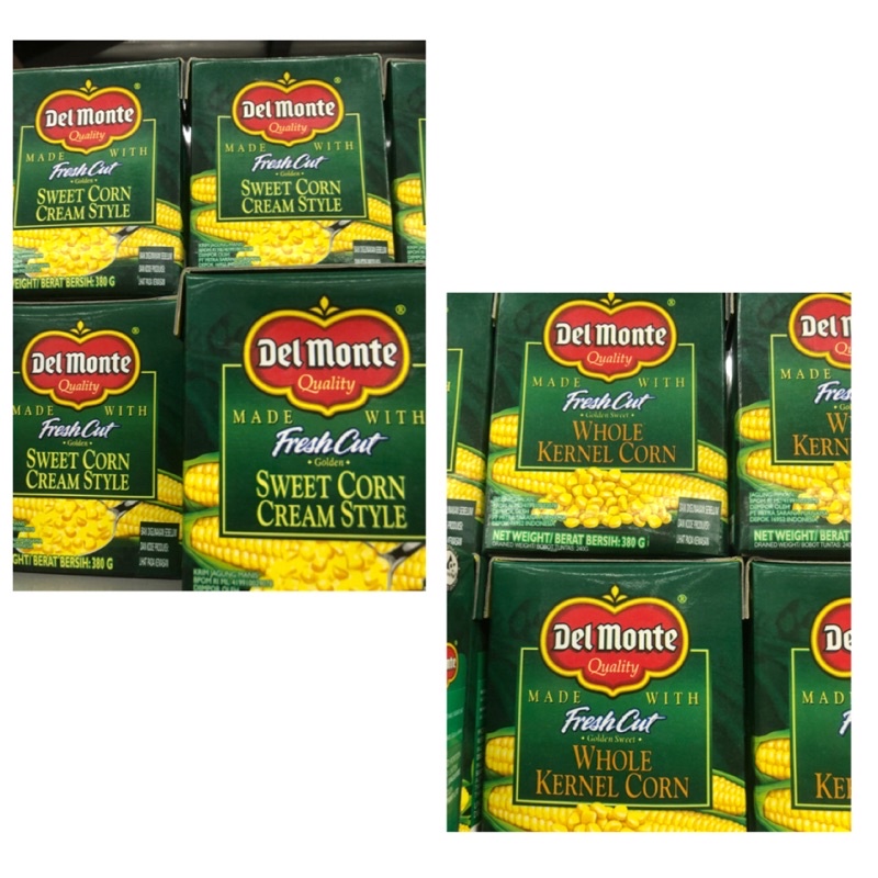 

Delmonte Frsh Jagung Instan - Whole Kernel Corn/Sweet Corn Cream Style - 1 box ukuran 380 gr