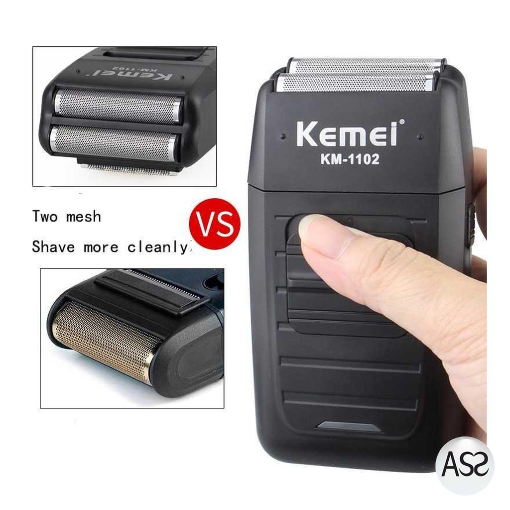 ASS Shop - Kemei Alat Cukur Elektrik Rechargeable Cordless Shaver for Men-KM-1102