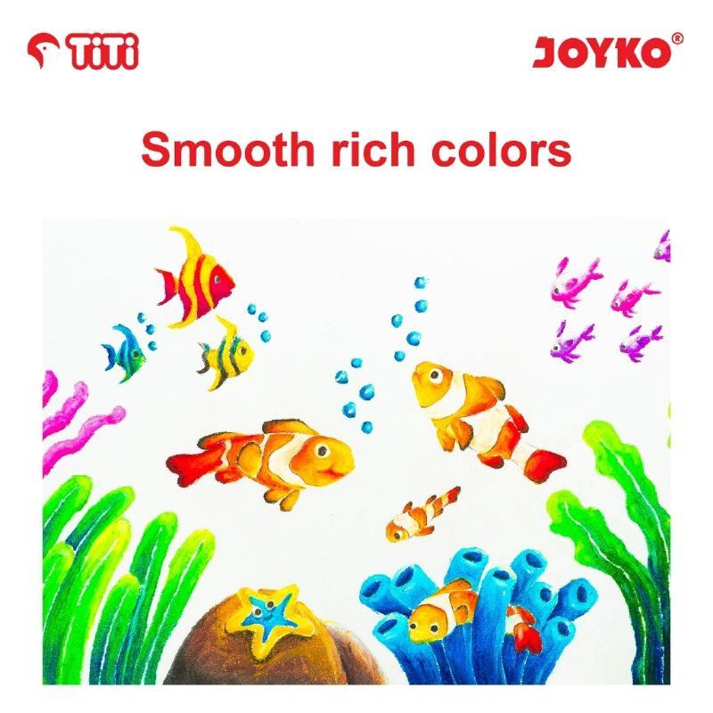 OIL PASTEL KRAYON MINYAK JOYKO TiTi OP-12S 12 Warna Colors / CRAYON APIK NON TOXIC MURAH-6