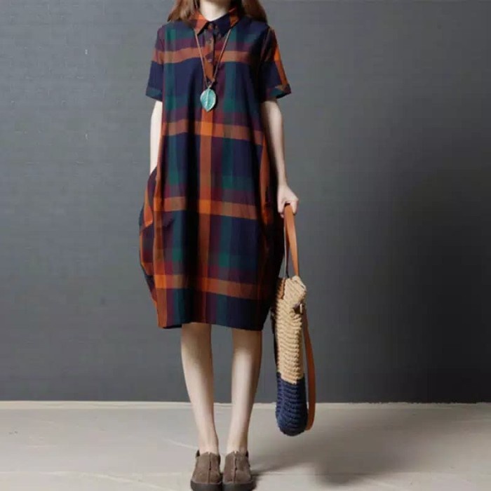 dress kemeja jumbo import/kemeja big size wanita ori/big size kemeja