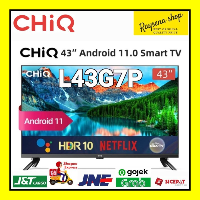 CHiQ 43 Inch Android 11 Frameless Smart TV Digital LED TV L43G7P
