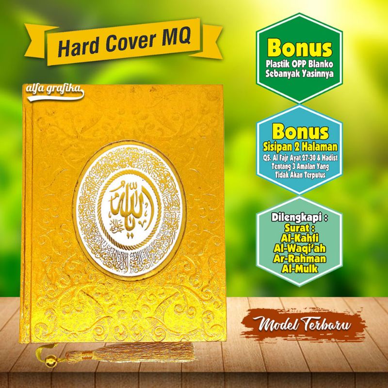 buku yasin hard cover MQ emas dan silver plus bandul isi 176 halaman