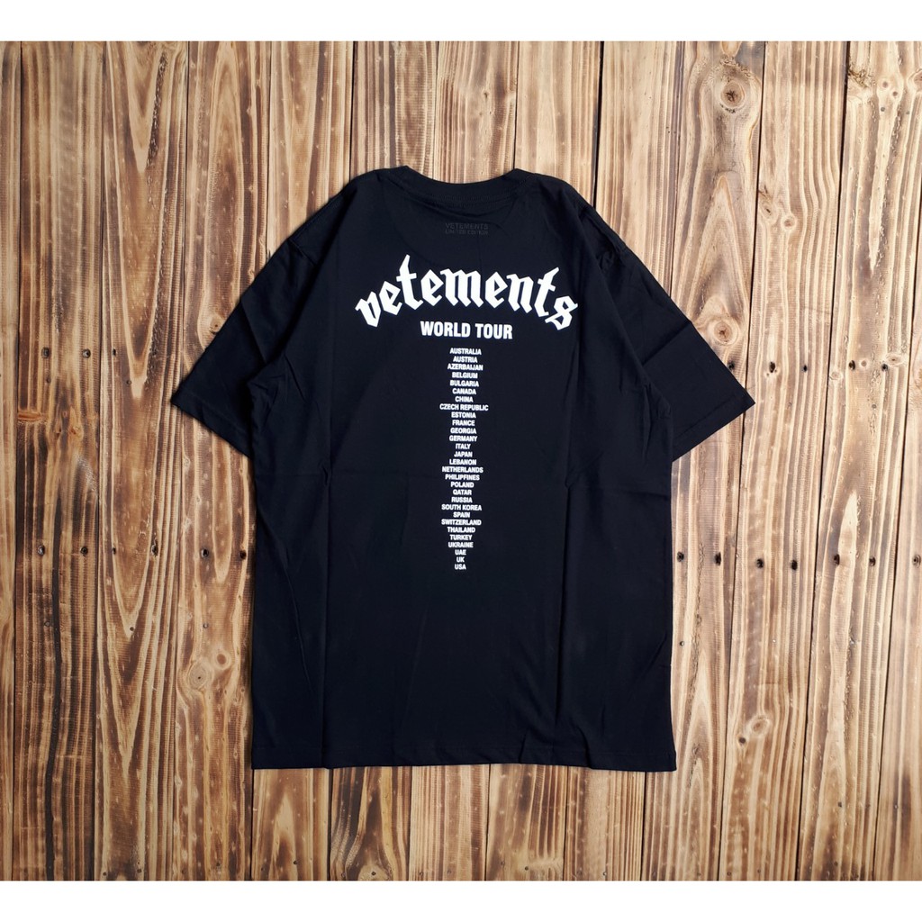 KAOS BAJU TSHIRT PRIA VETEMENTS WORLD TOUR PREMIUM QUALITY