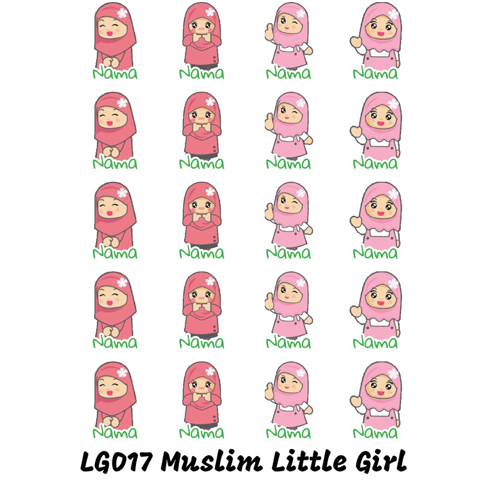 

Sticker Nama Cutting Label Waterproof Tahan Air Little Girl 17 (LG017)