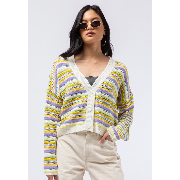 COLORBOX Colorful Knit Cardigan Multicolor