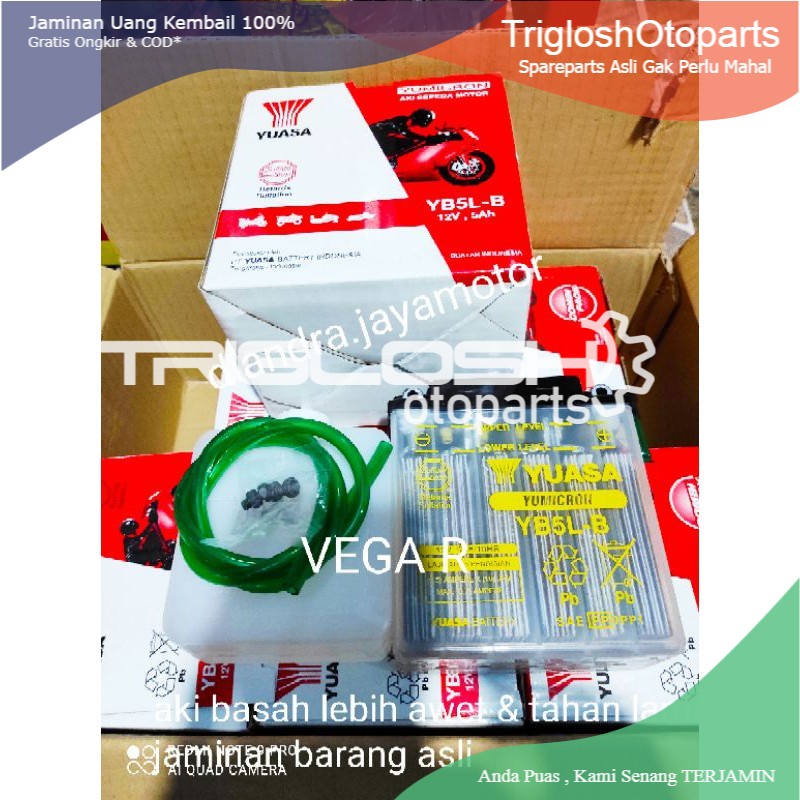 MURAH aki basah yuasa yamaha vega, vega r, fizr asli yuasa