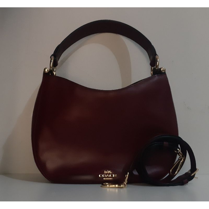 Coach Nomad Hobo Glovetanned Leather Burgundy Original 100% (PreLoved)