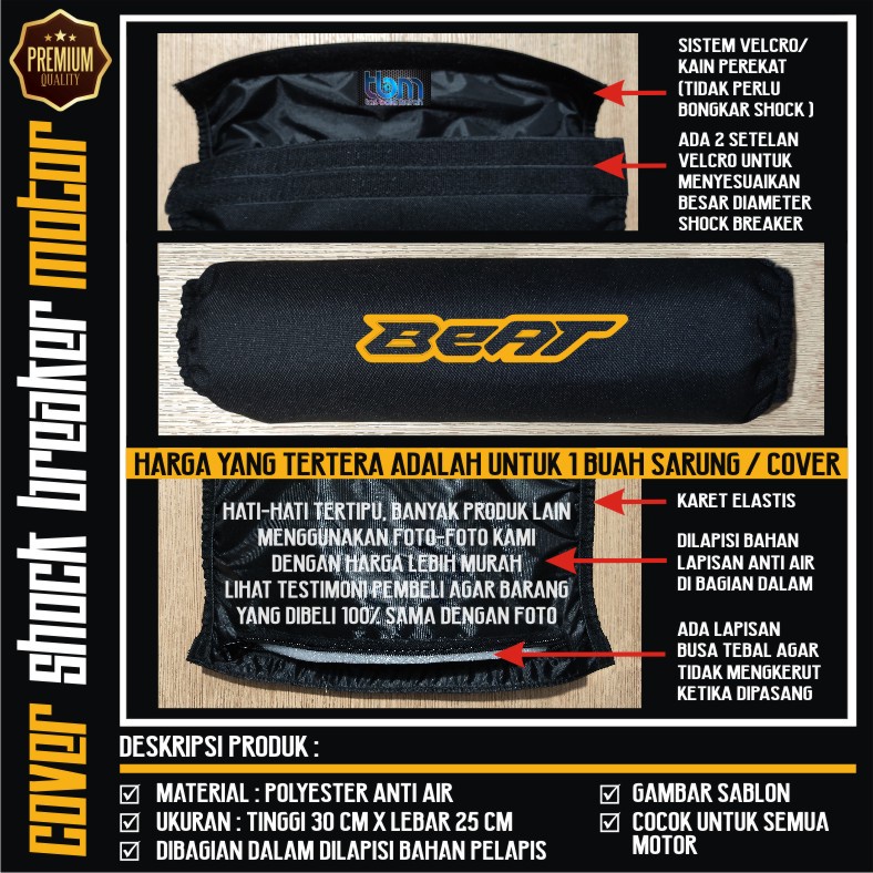 SARUNG PELINDUNG PENUTUP COVER SOKBREKER SHOCK BREAKER BELAKANG MOTOR HONDA BEAT ANTI AIR