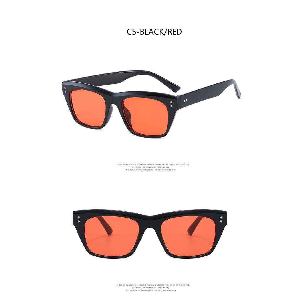 Fashion Rice Nail Square Narrow Frame European and American Retro Men's and Women's Sunglasses