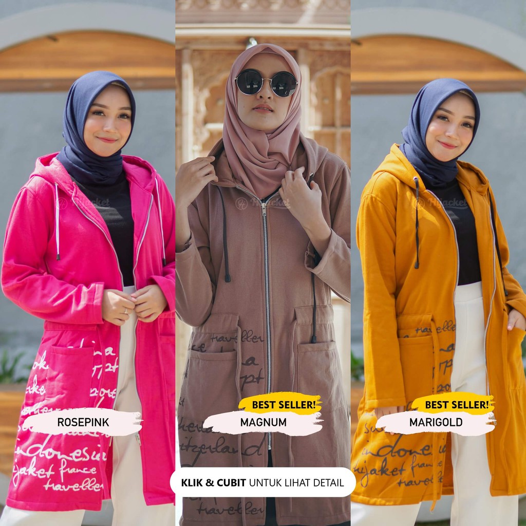 ✅Beli 1 Bundling 3✅ Hijacket URBANASHION Original Jacket Hijaber Jaket Wanita Muslimah Azmi Hijab