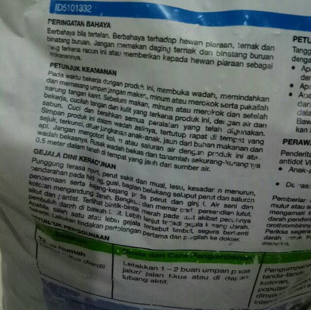 RACUN TIKUS 100% AMPUH talon 0,0055BB SYNGENTA mati kering 50gr Re-pack