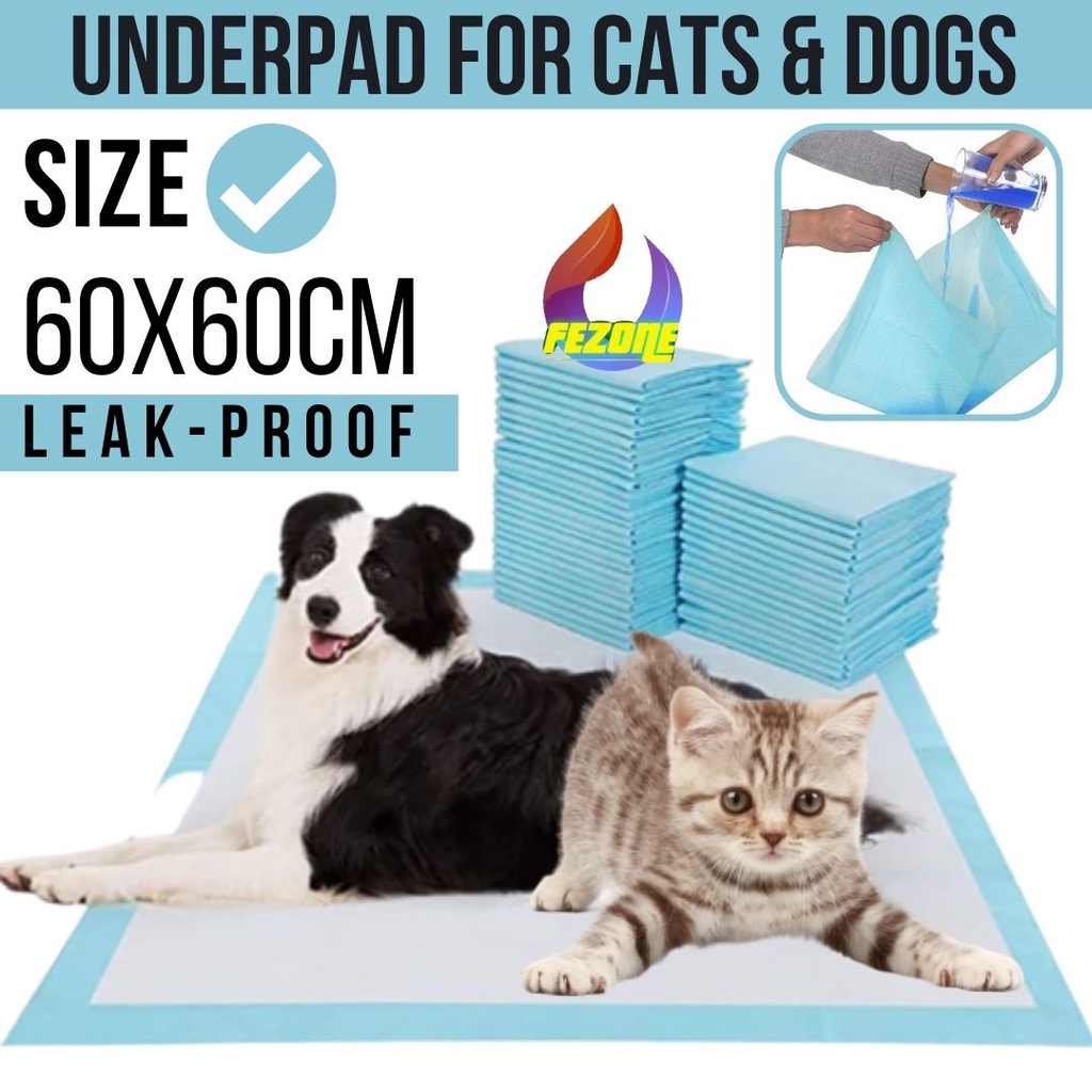 UNDERPAD 60x60cm BIG SIZE - TRAINING PAD ANJING - PERLAK KUCING - UNDERPAD - ALAS PIPIS KUCING FEZONE