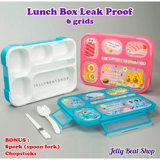 Paket Lunch Box + Tas Original Bekal Selempang Mickey Minnie Cars Hello Kitty untuk Kotak Makan