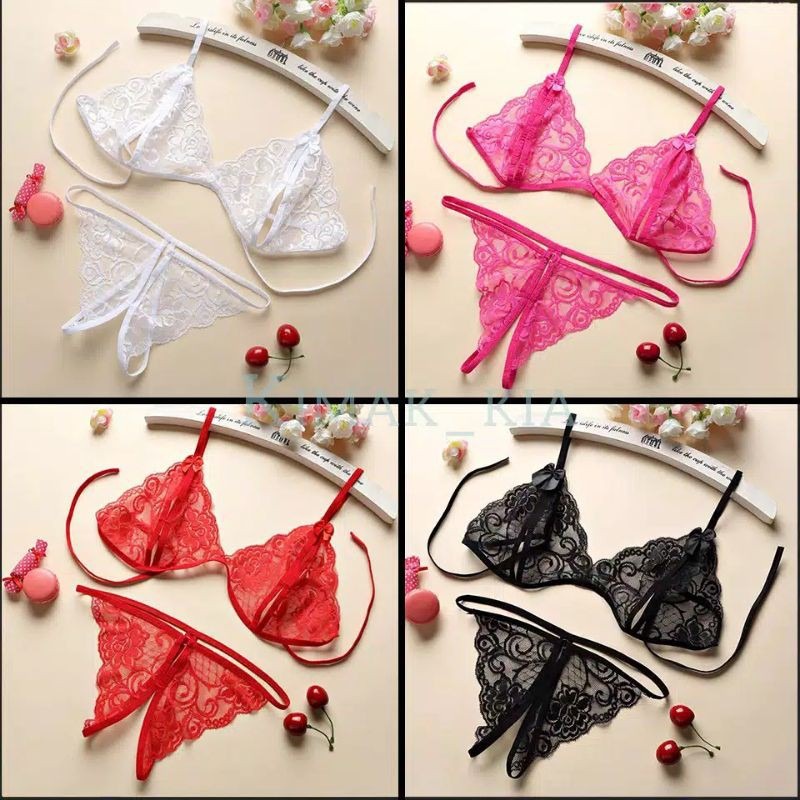 MurmerOfficial  B060 Celana Dalam Wanita Bra Wanita Underware dengan Bra Import Nyaman di Gunakan Bahan Lace COD