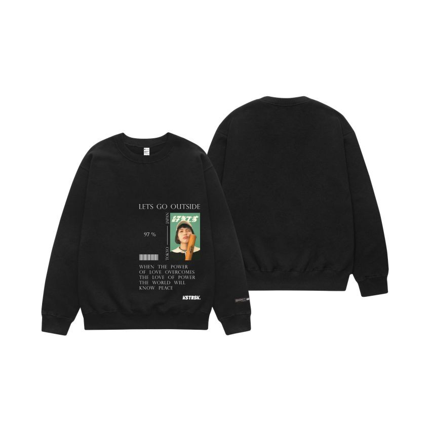 Kasetrusak Crewneck Lets Go Outside Black