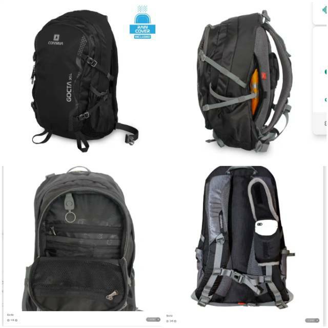 TAS DAYPACK TAS PUNGGUNG TAS RANSEL CONSINA GOCTA 30 ORIGINAL FREE RAINCOVER