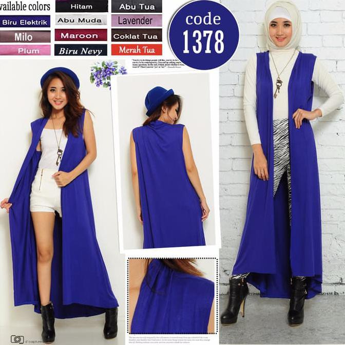 Order Yuk Say Long Vest Long Outer Long Cardigan Tanpa Lengan Sleeveless Long Cardi Terlaris