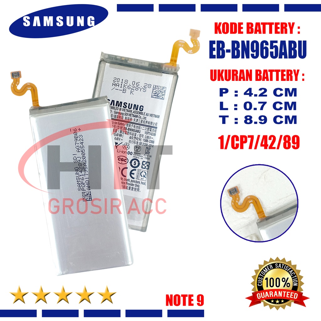 Baterai Battery EB-BN965ABU For Samsung Galaxy Note 9 Note9 N960 SM-N960F N9600 N960U N960N N960W