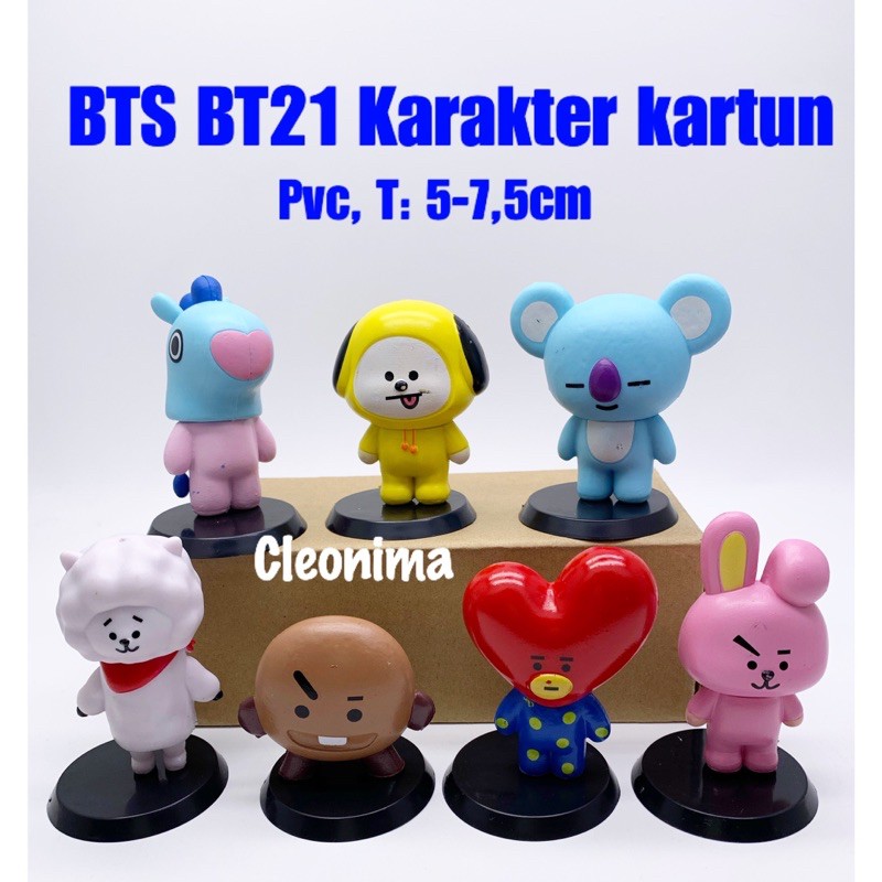 FIGURE/MAINAN KUE/MAINAN ANAK BTS BT21 KARAKTER KARTUN