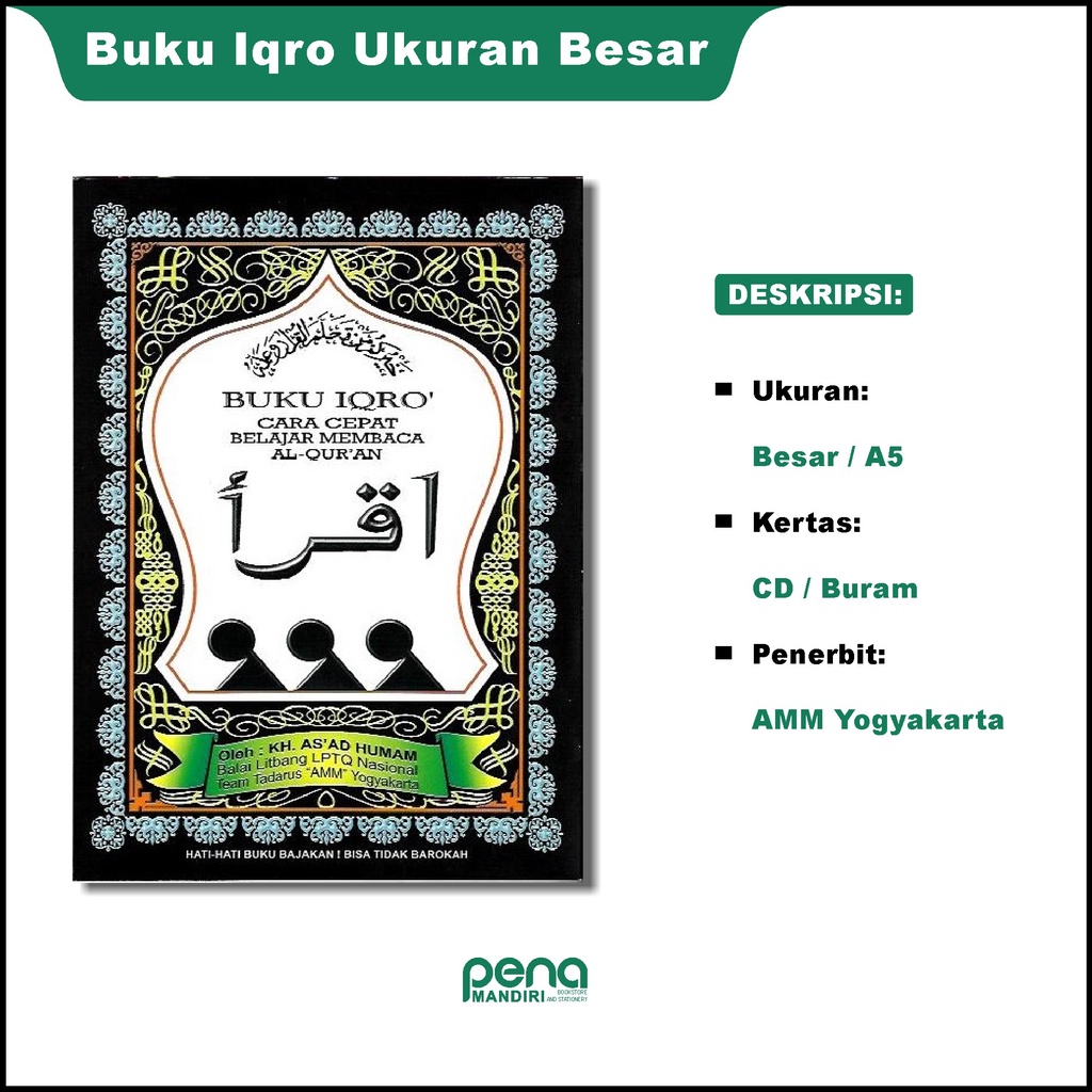 Iqro Bendel Besar Jilid 1 - 6 KH As'ad Humam Amm Yogyakarta Original