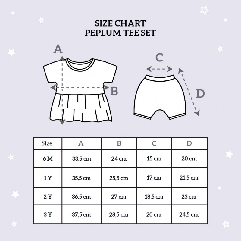 Little Palmerhaus Peplum Tee Baju Anak - Seri B