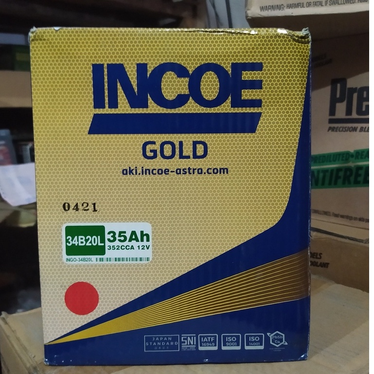 Aki INCOE 34B20L garansi 6 bln original bawaan baru mobil ayla agya