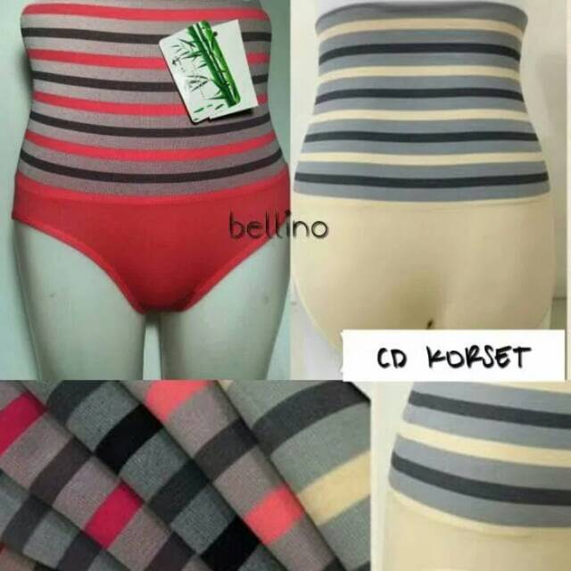 CD SEMI KORSET / CD KORSET STRIP 2046 PREMIUM Celana Dalam Korset Salur Import Allsize