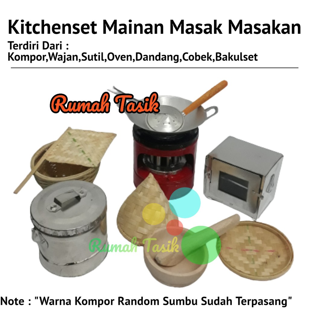 Kitchenset Mainan Masak Masakan Anak Tradisional Paket Murah Rumah Tasik