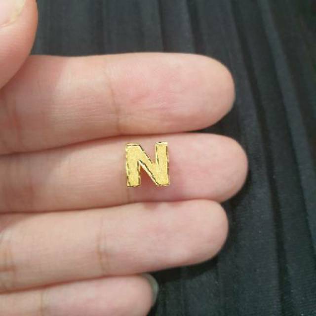 Promo Liontin Pandora wanita huruf N elegant emas asli Elegan