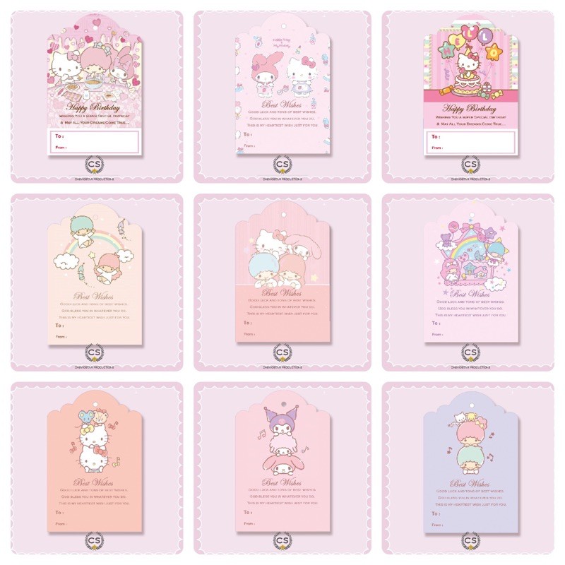 25 pcs hang tag sanrio/hangtag sanrio/tag birthday/card/birthday card