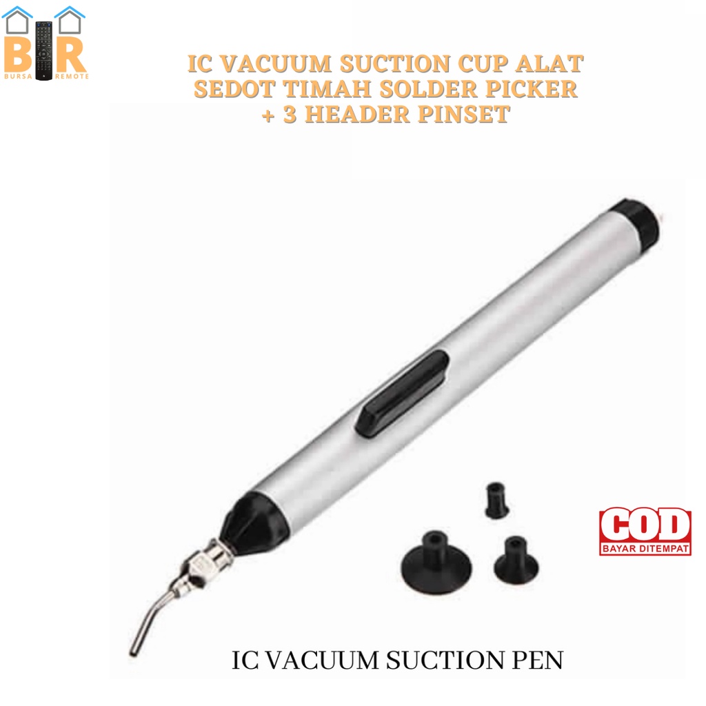 IC Vacuum Suction Cup Alat Sedot Timah SOLDER PICKER + 3 HEADER PINSET