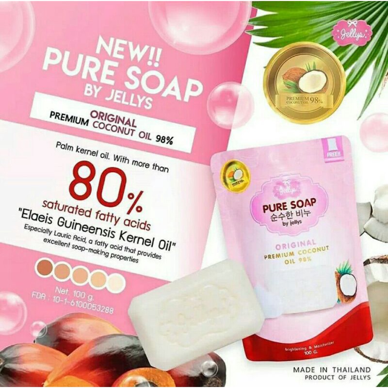 {ORI BARCODE} SABUN JELLY PURE By Jellys Thailand | Sabun Pemutih Seluruh Tubuh |