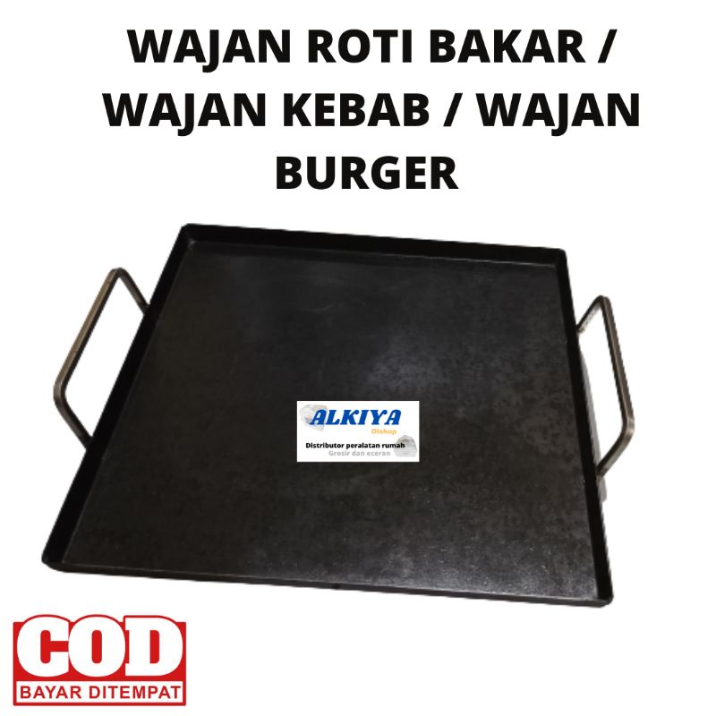 wajan roti bakar/wajan roti burger tempan memanggang roti ukuran 40x40 tebal/ kafe dan kuas silicon