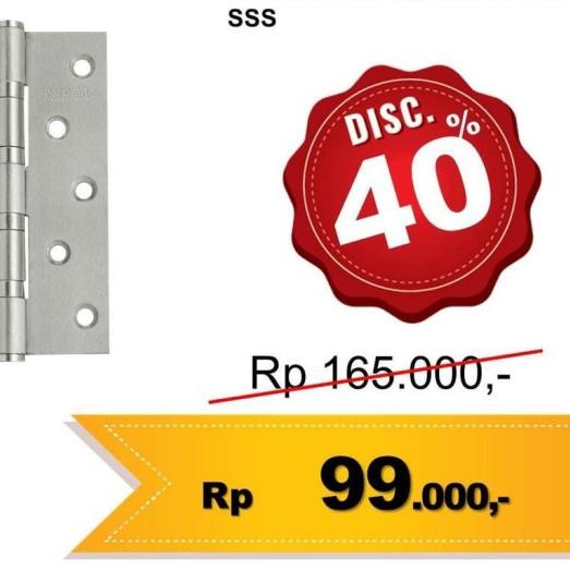 ⅍ Engsel Pintu 5 inch 3mm PALOMA Stainless BHP 414 ➹