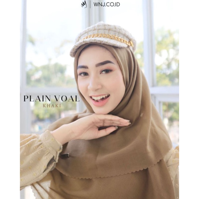 HIJAB SEGIEMPAT  PLAIN VOAL WANOJA