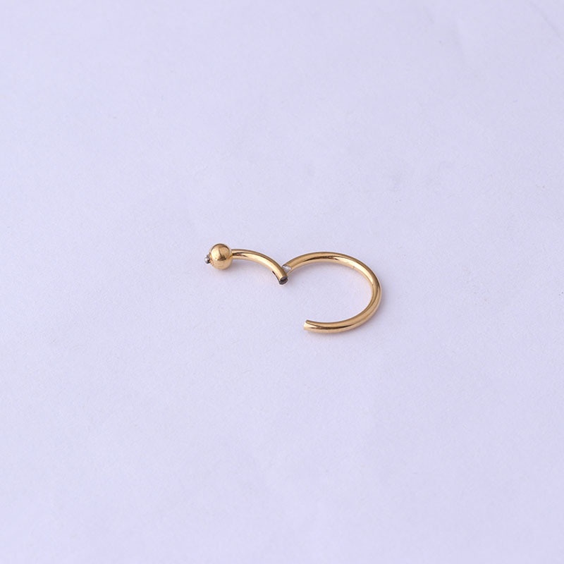 1pc Cincin Tindik Telinga / Hidung Bahan Stainless Steel