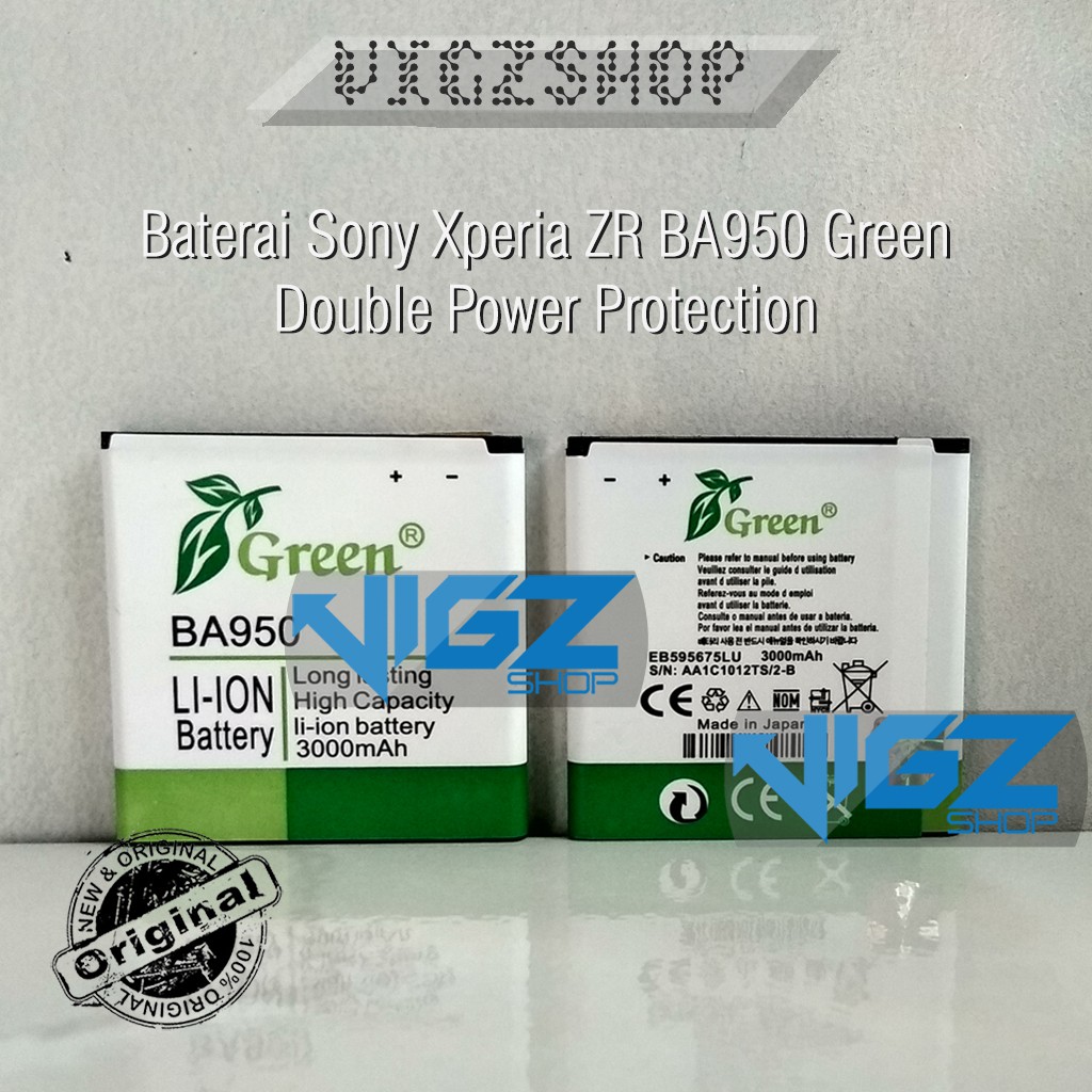 Baterai Sony Xperia ZR BA950 Green Double Power Protection