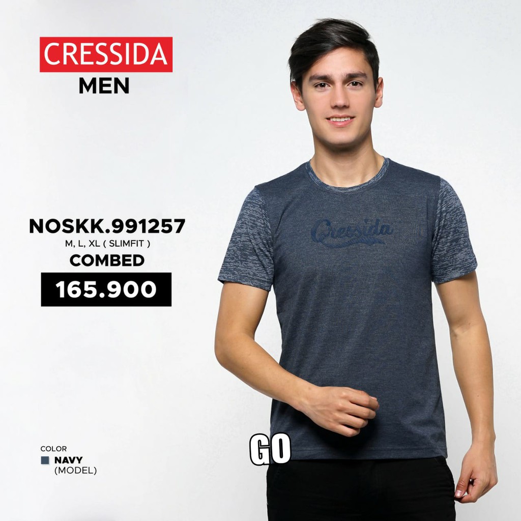 gof CRESSIDA KAOS Pakaian Pria Atasan Kaos Oblong Casual Santai Slimfit Lengan Pendek Original Brand