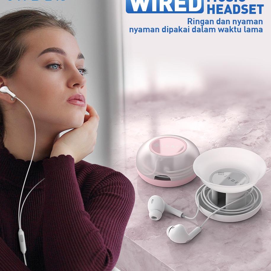 ₪ INBEX Headset earphone gaming musik in ear Mikrofon Noise Cancellation Kabel Stereo 3.5mm dengan k